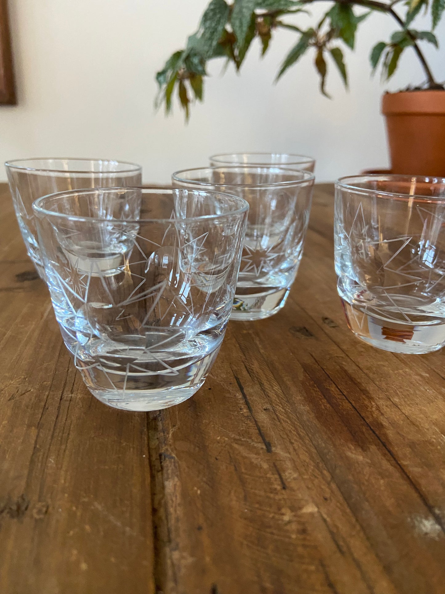 Vintage shot glasses with stars