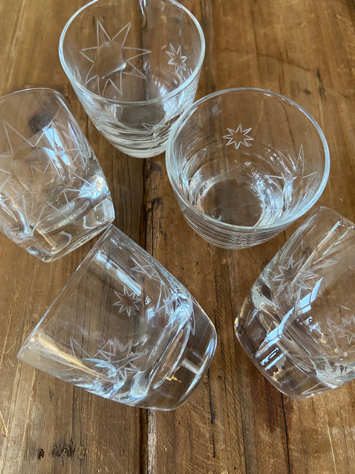 Vintage shot glasses with stars