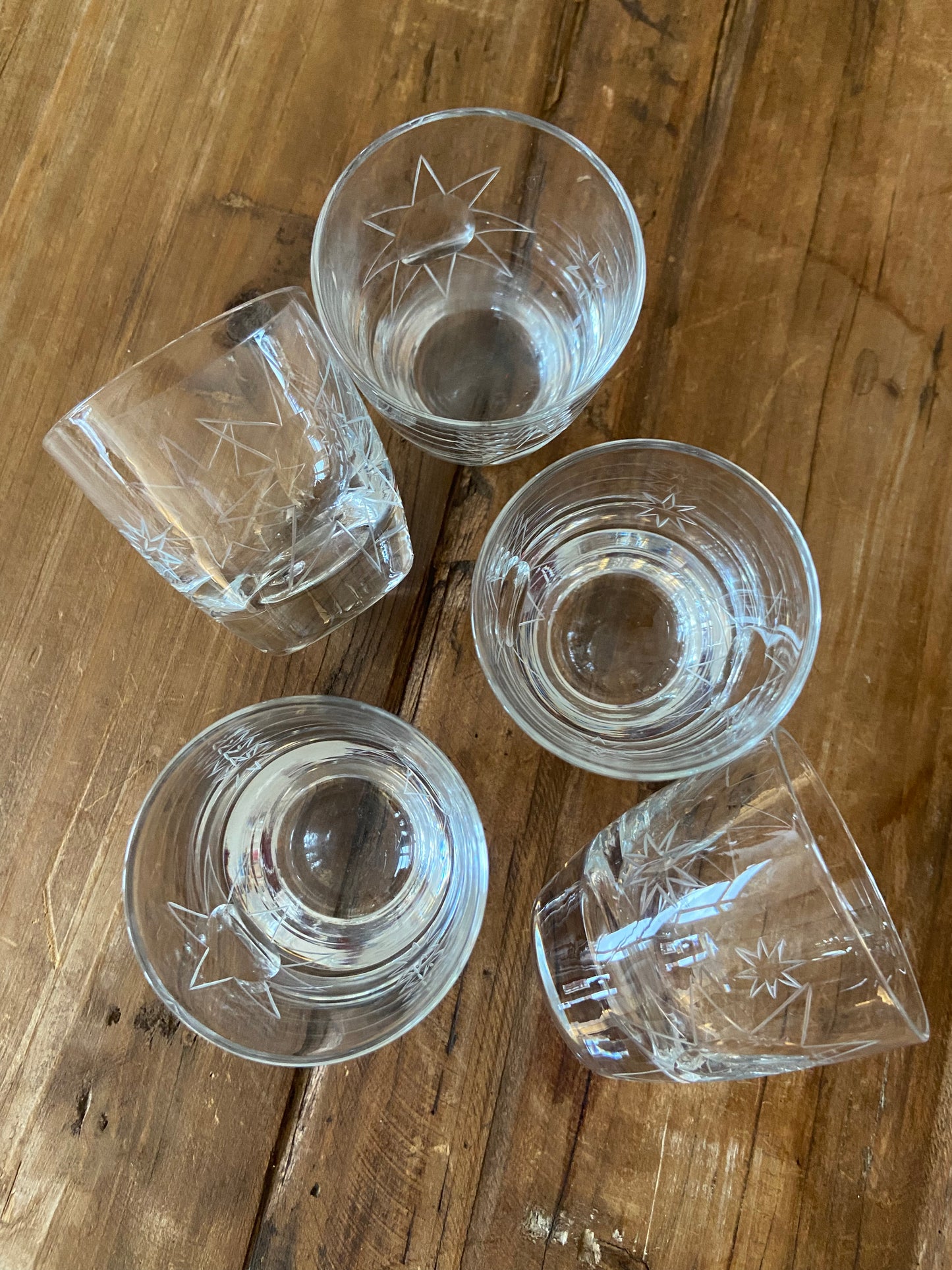 Vintage shot glasses with stars