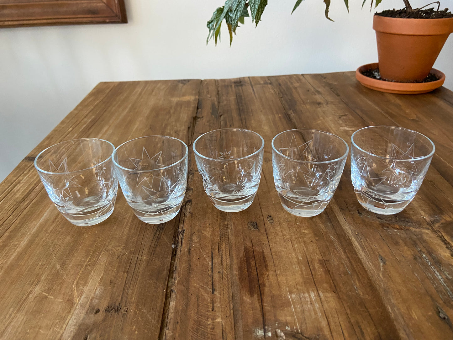 Vintage shot glasses with stars