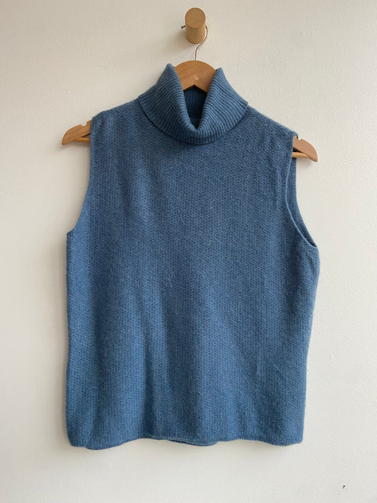 Cashmere blue turtleneck sleeveless top SS 1