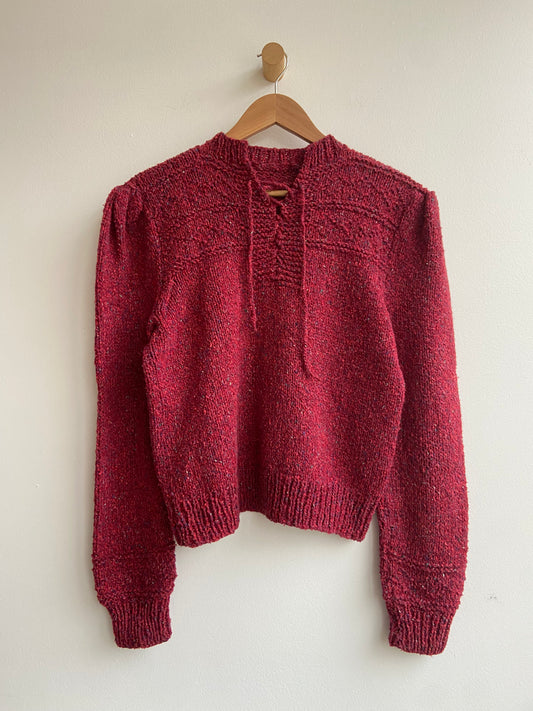 Vintage hand-knit puff sleeve sweater SS 1-2