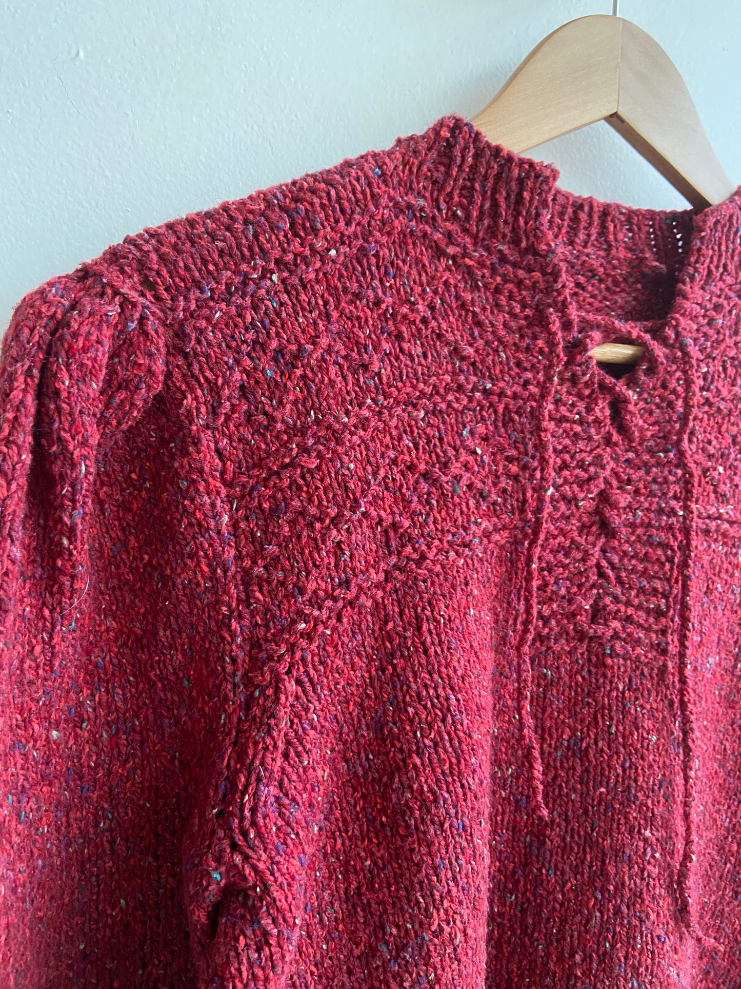 Vintage hand-knit puff sleeve sweater SS 1-2
