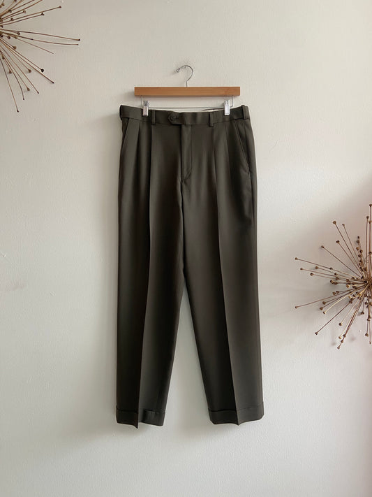 Wool dress trousers grey green SS 1-2