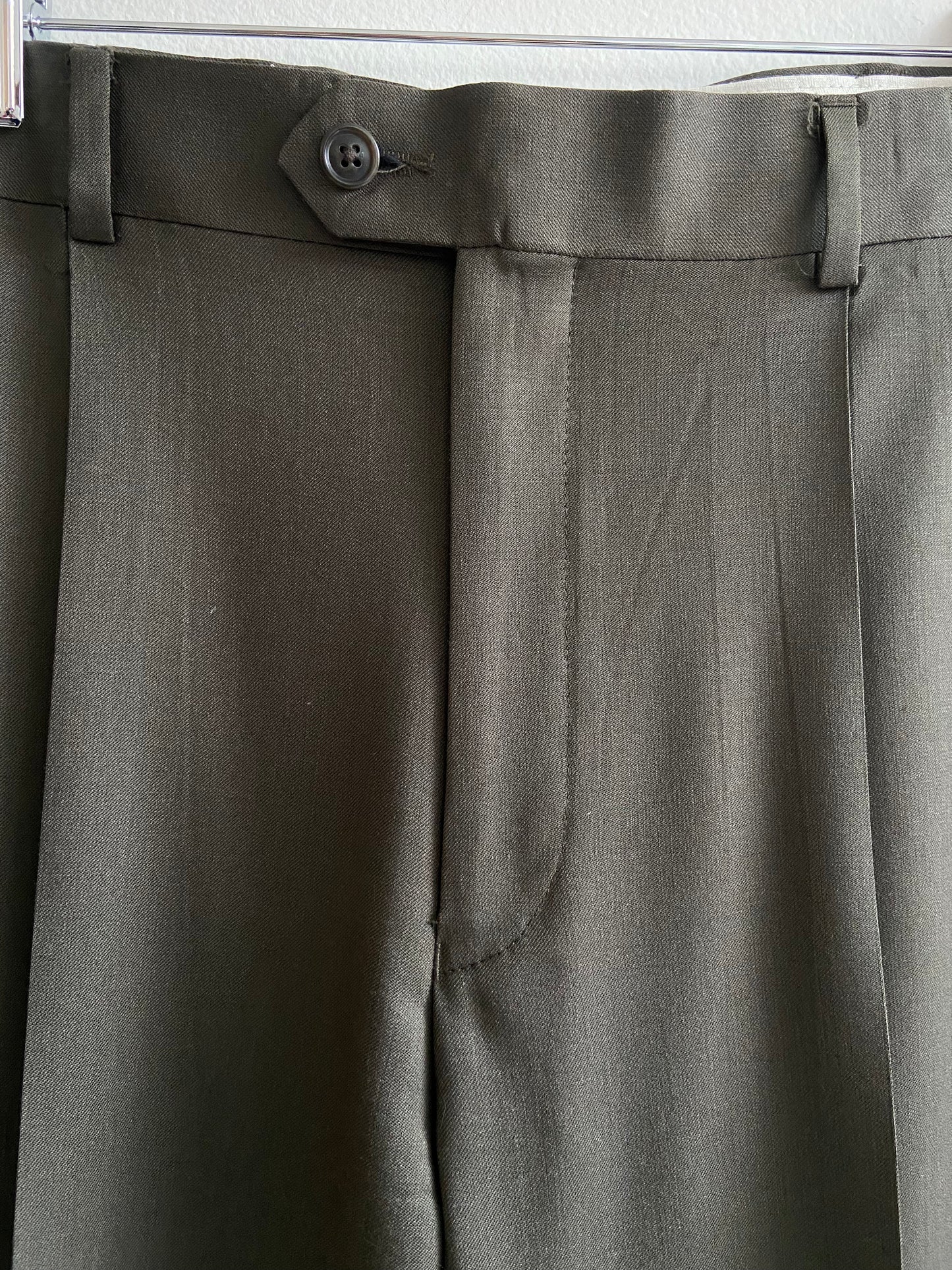 Wool dress trousers grey green SS 1-2