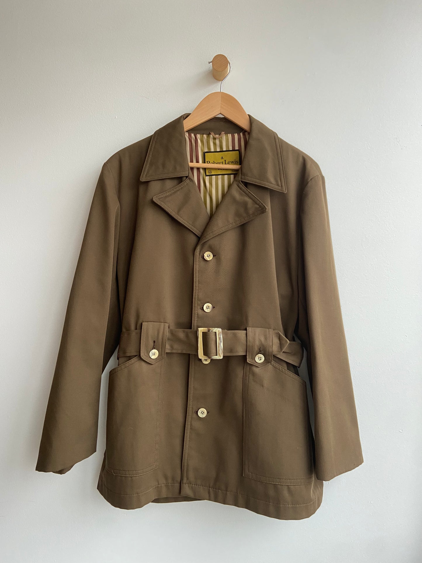 Vintage olive green belted coat SS 2 (Now $62)