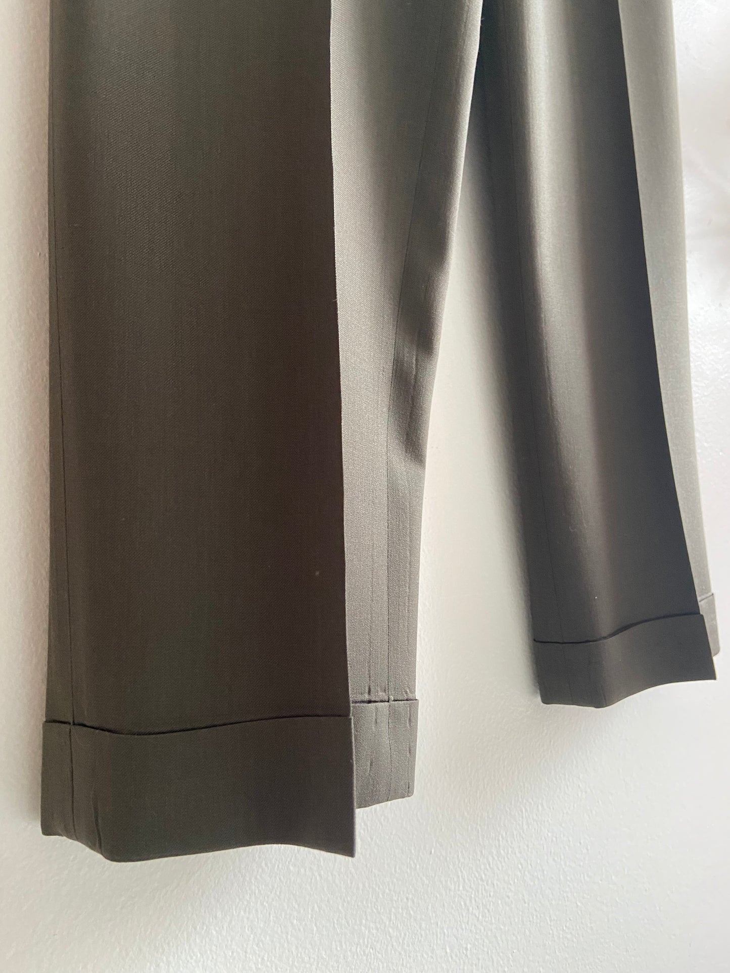 Wool dress trousers grey green SS 1-2