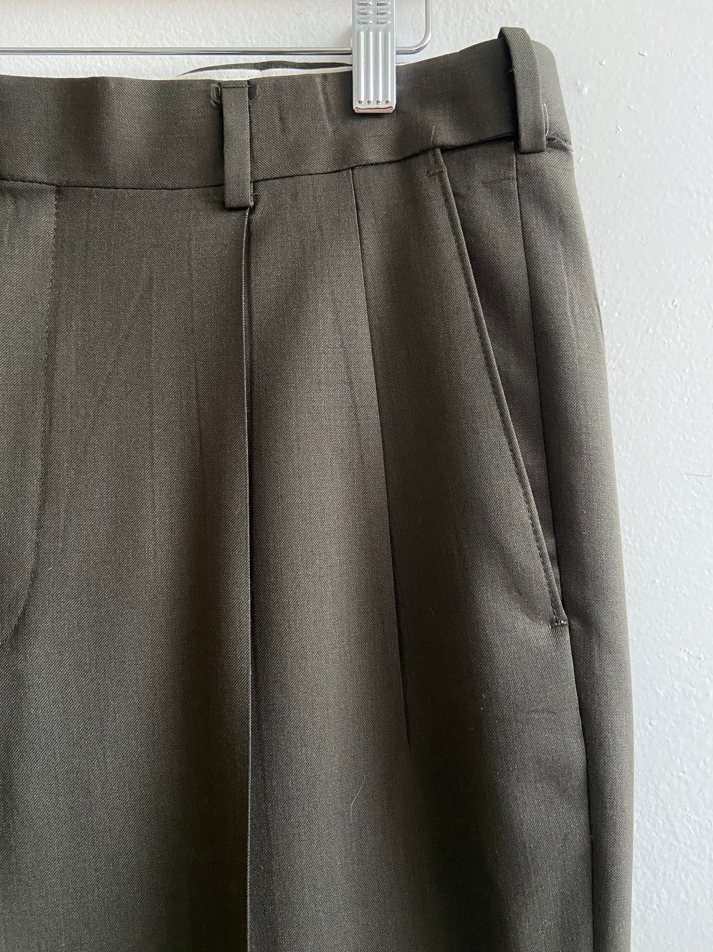 Wool dress trousers grey green SS 1-2