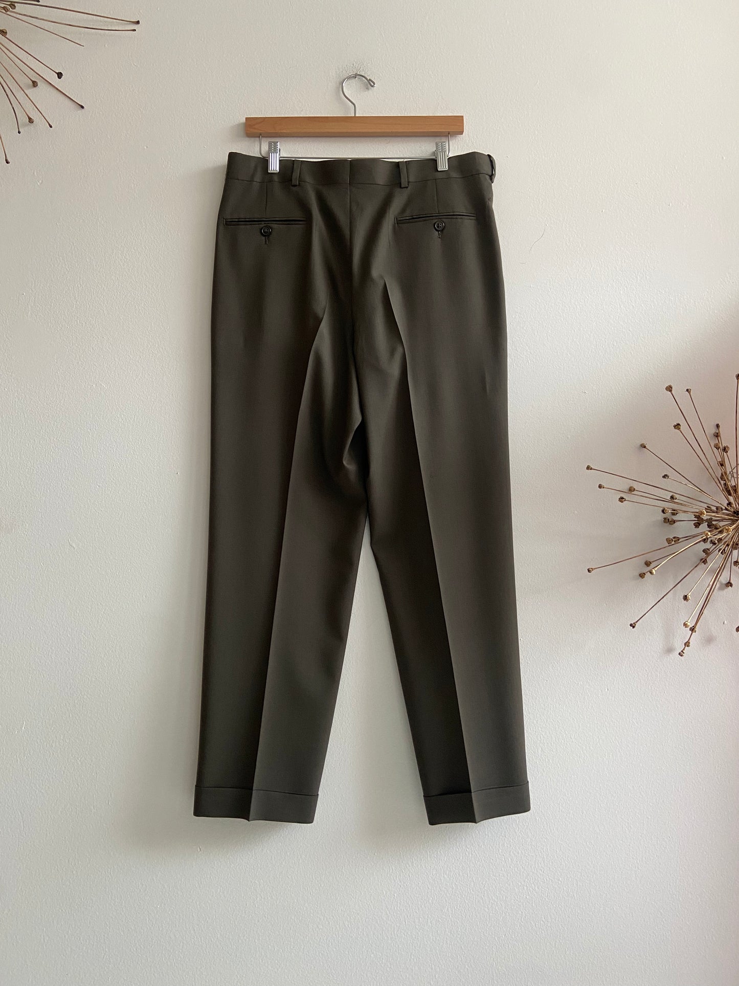 Wool dress trousers grey green SS 1-2