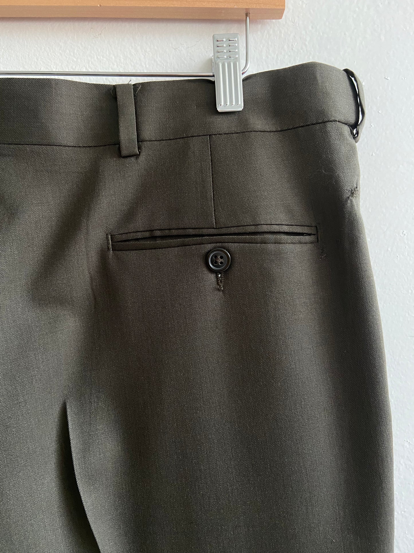 Wool dress trousers grey green SS 1-2