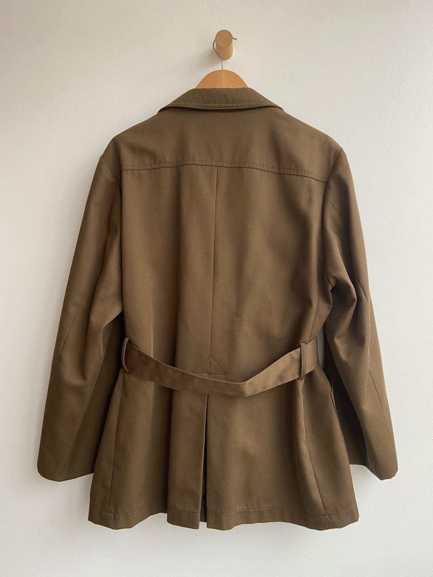 Vintage olive green belted coat SS 2 (Now $62)