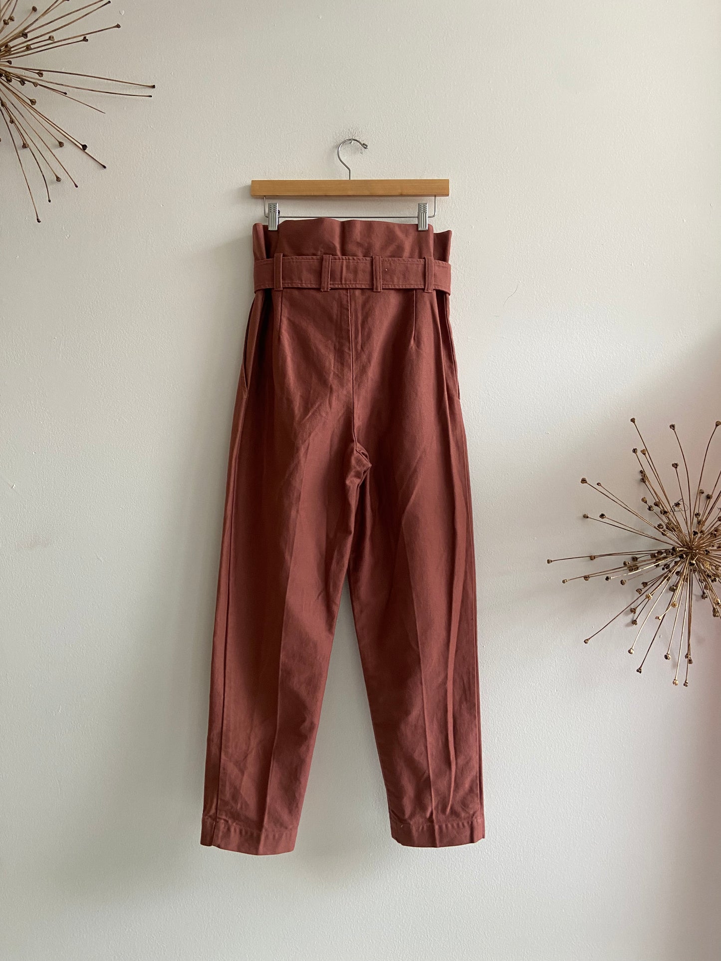 Caron Callahan high waisted salmon trousers with belt SS 1