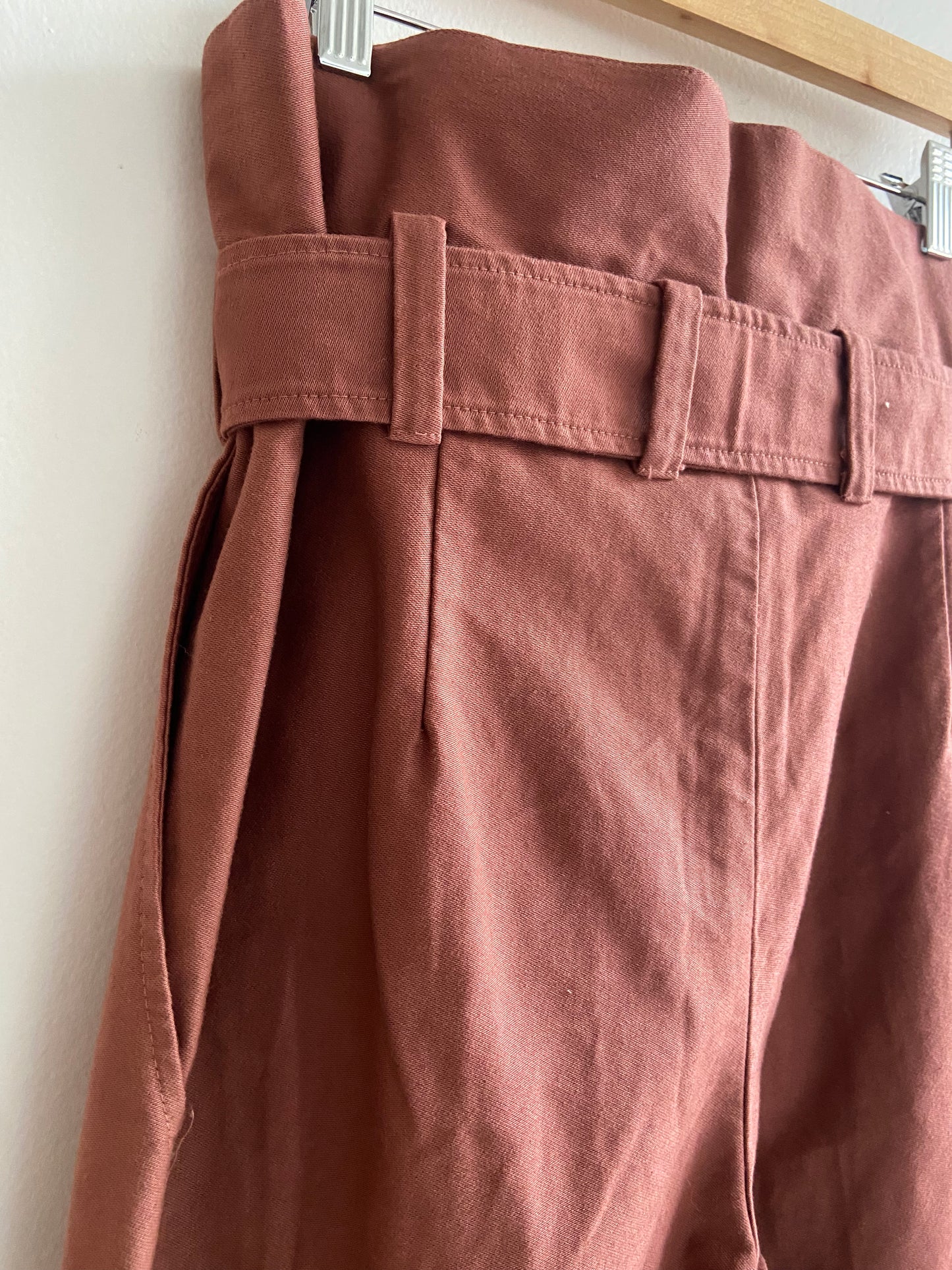 Caron Callahan high waisted salmon trousers with belt SS 1