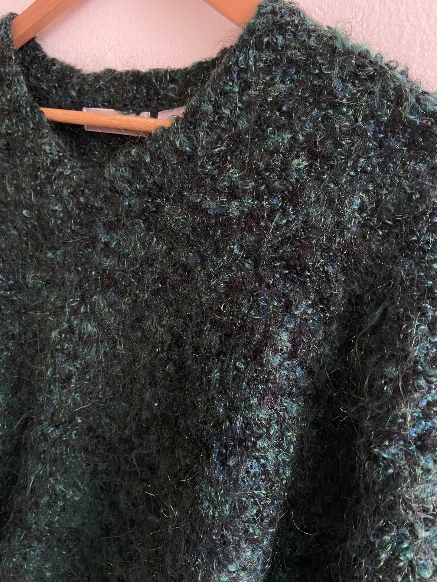 Fuzzy forest green sweater SS 1-2