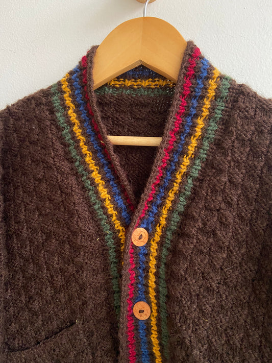 Little. Ones brown soft wool cardigan sz 4-6