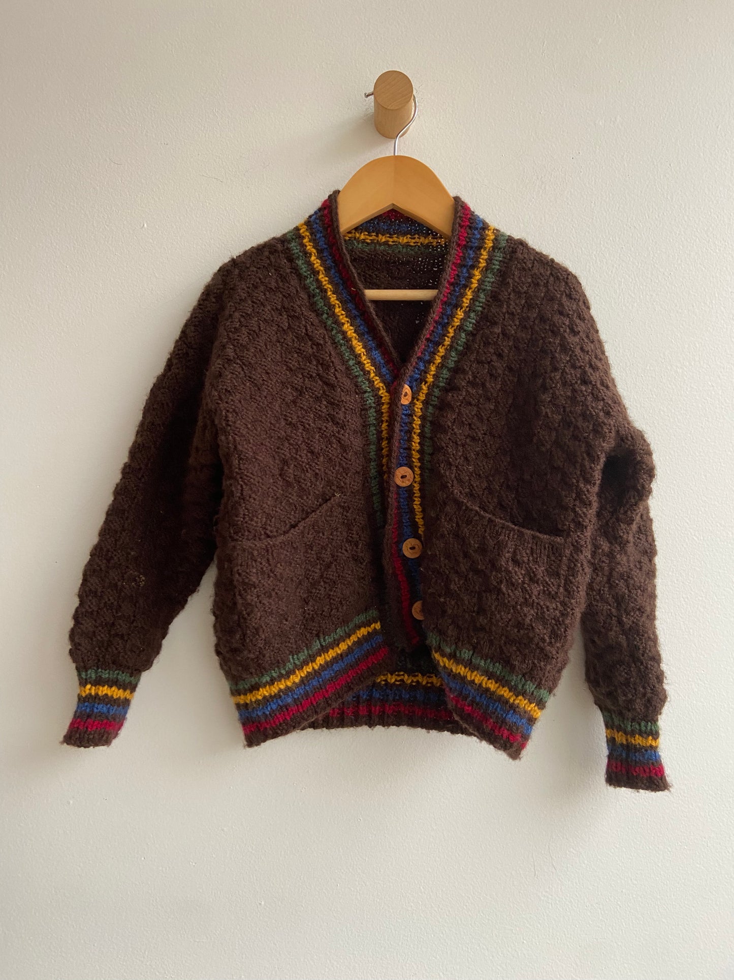 Little. Ones brown soft wool cardigan sz 4-6
