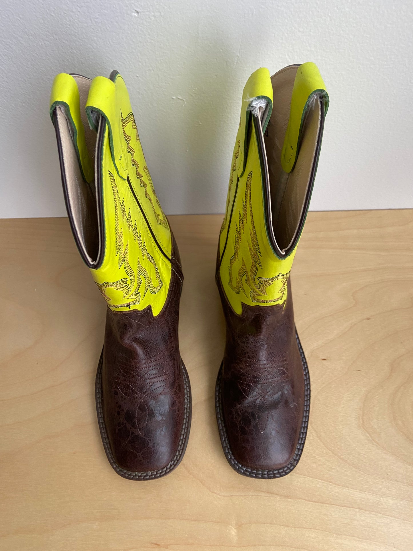 Little. Ones rubber-soled neon cowkid boots
