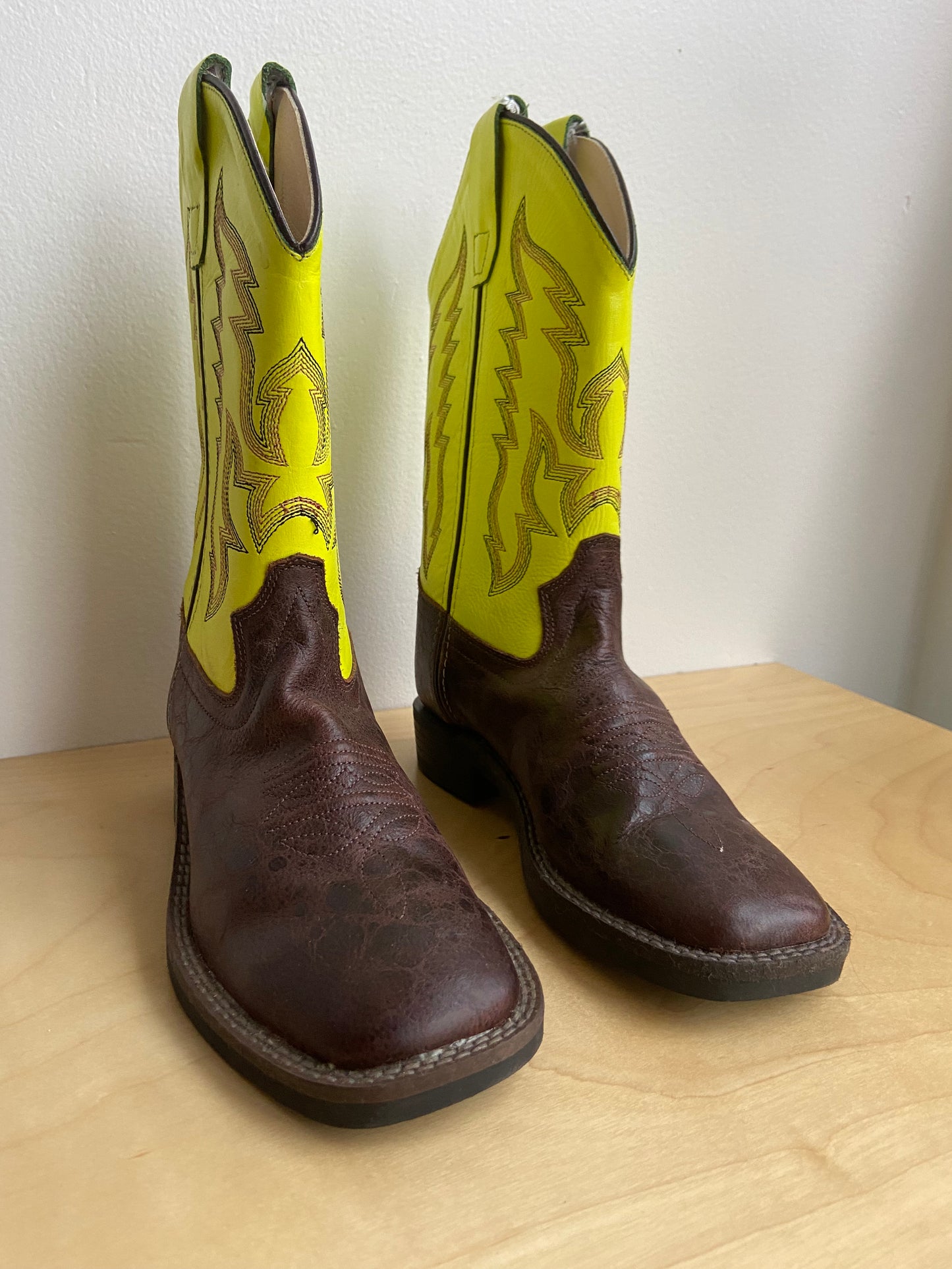 Little. Ones rubber-soled neon cowkid boots