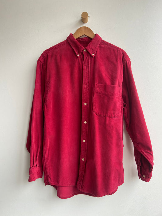 Red corduroy button-up SS 3