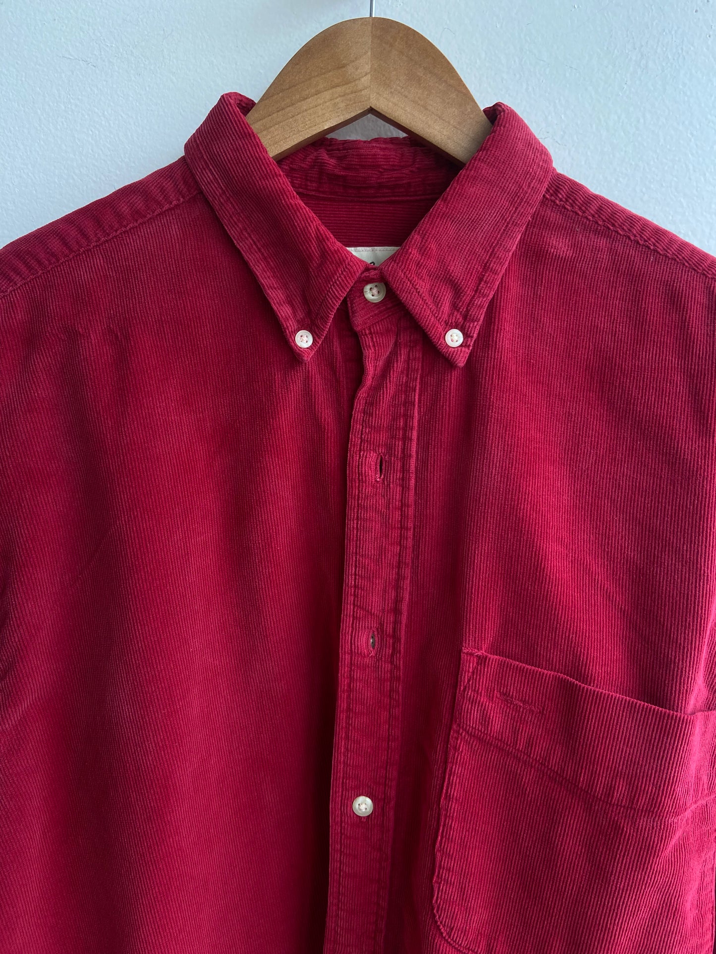 Red corduroy button-up SS 3