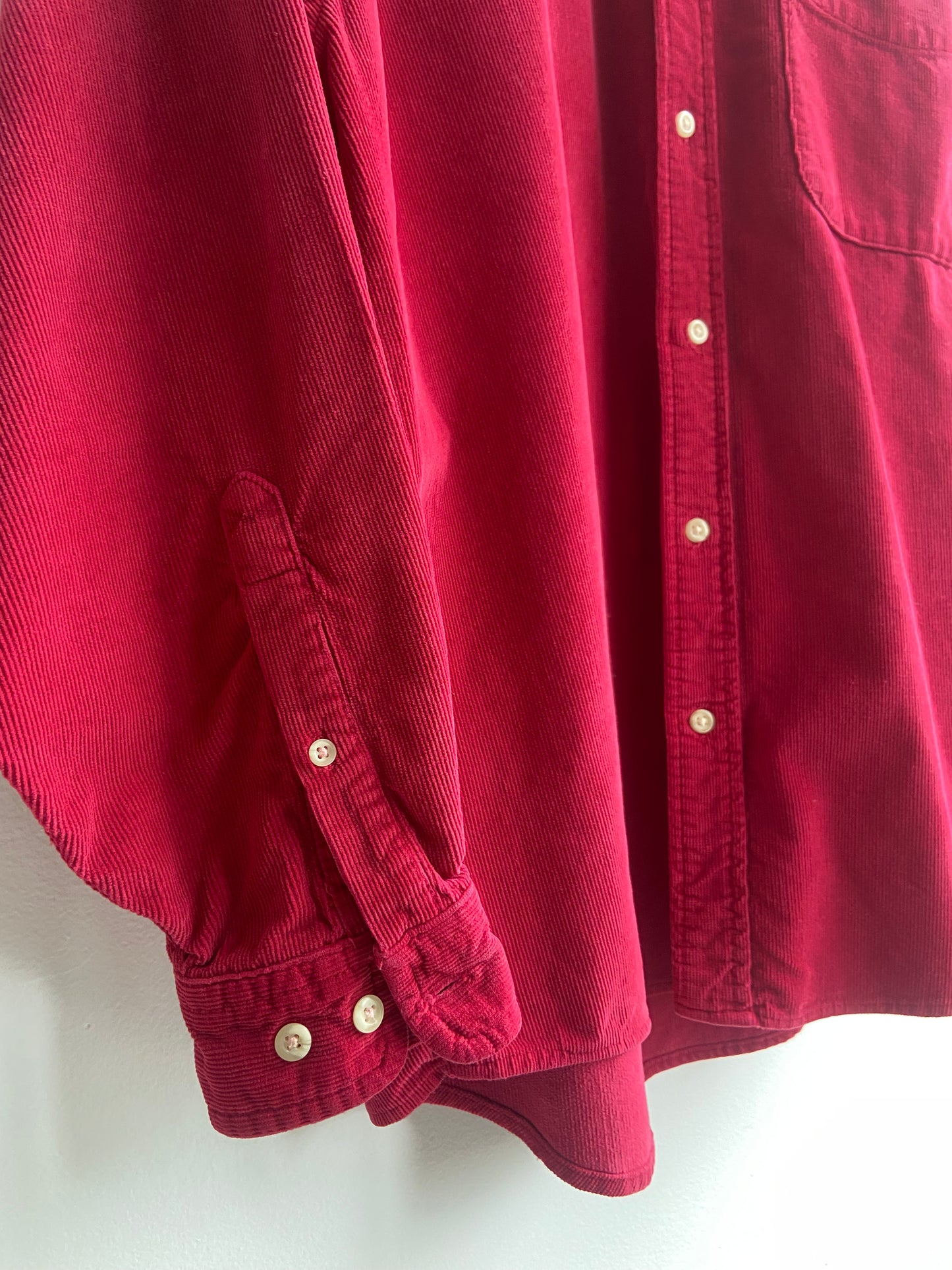 Red corduroy button-up SS 3