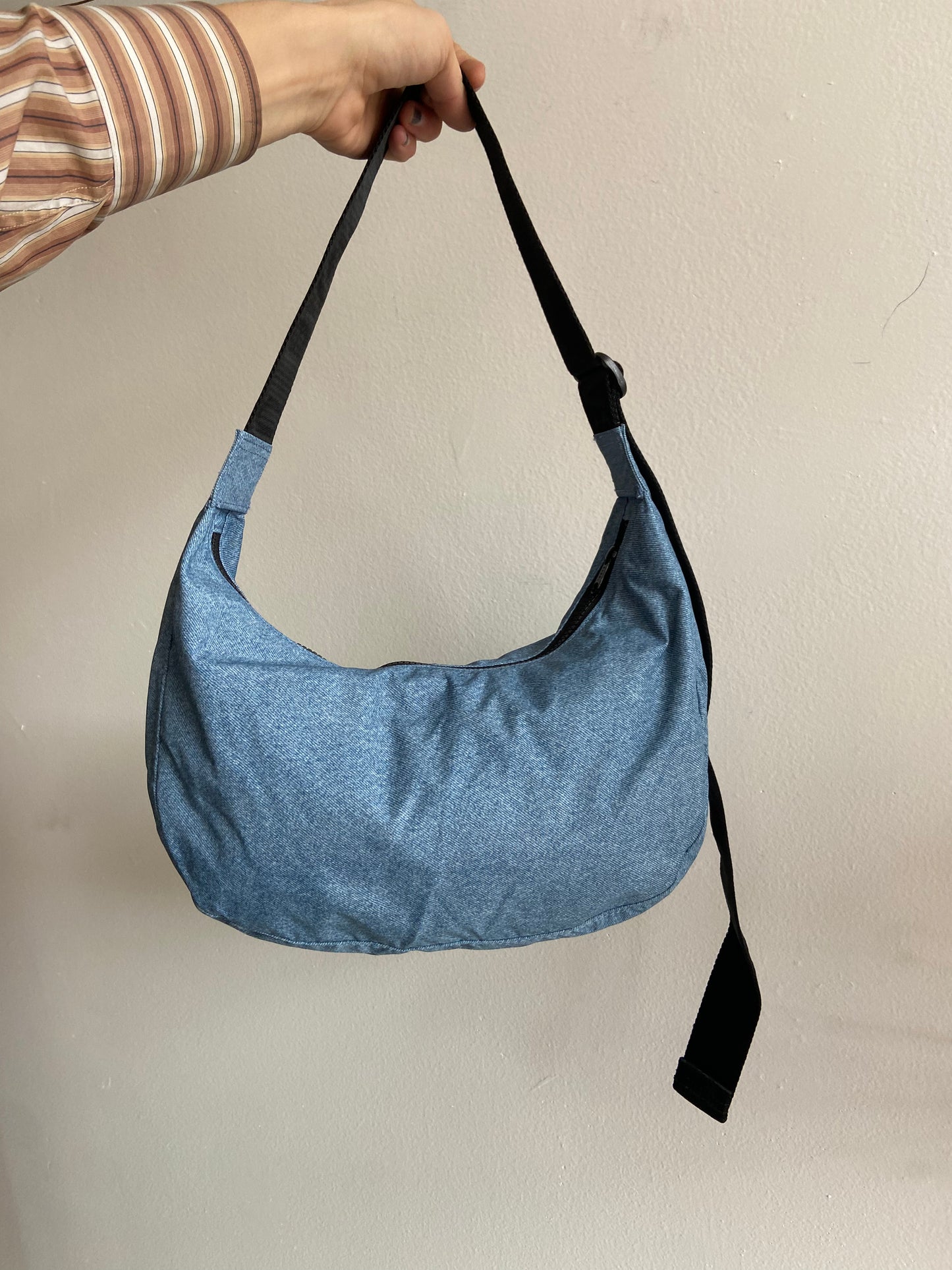 Baggu nylon crescent bag digital denim