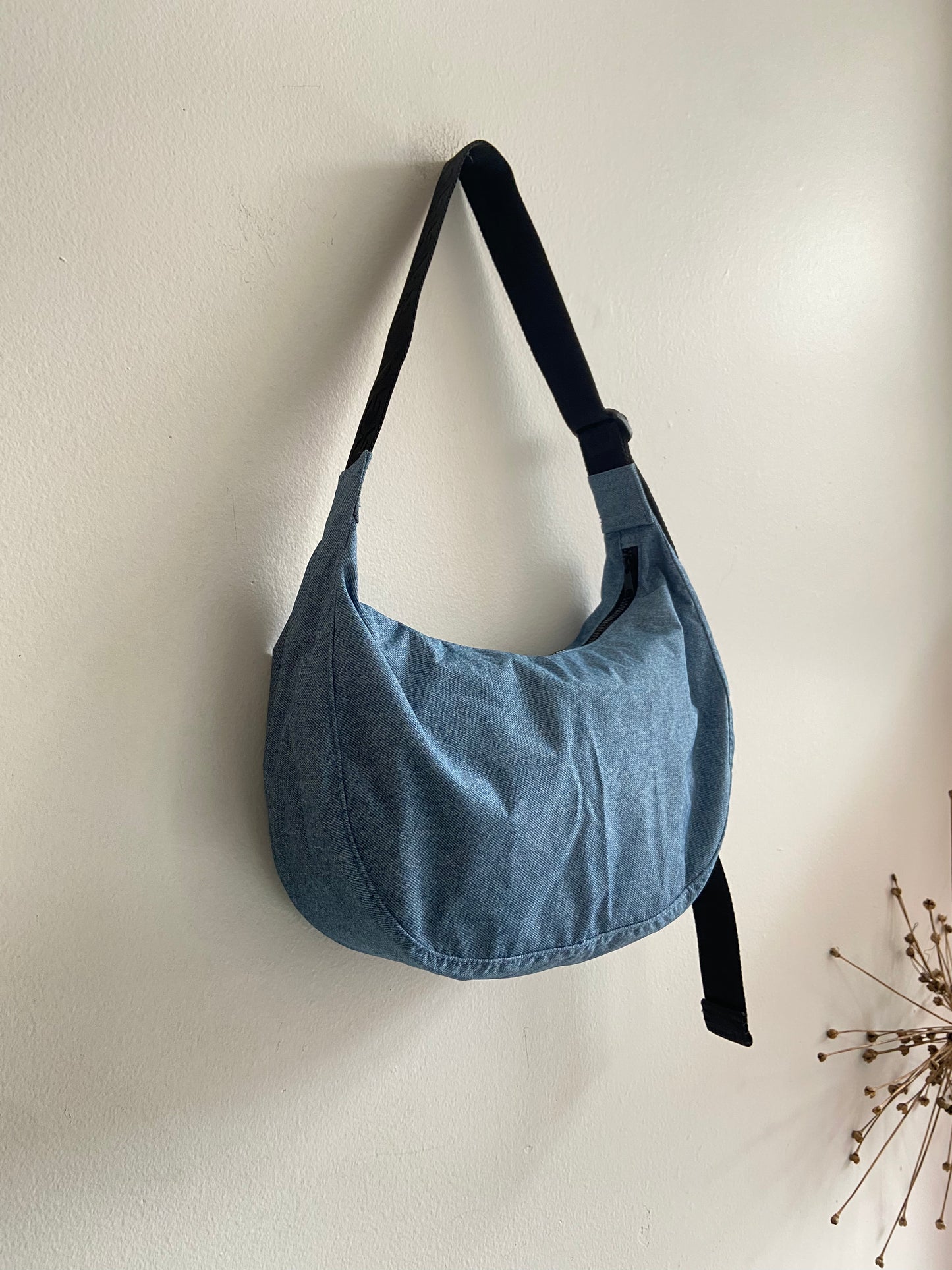 Baggu nylon crescent bag digital denim