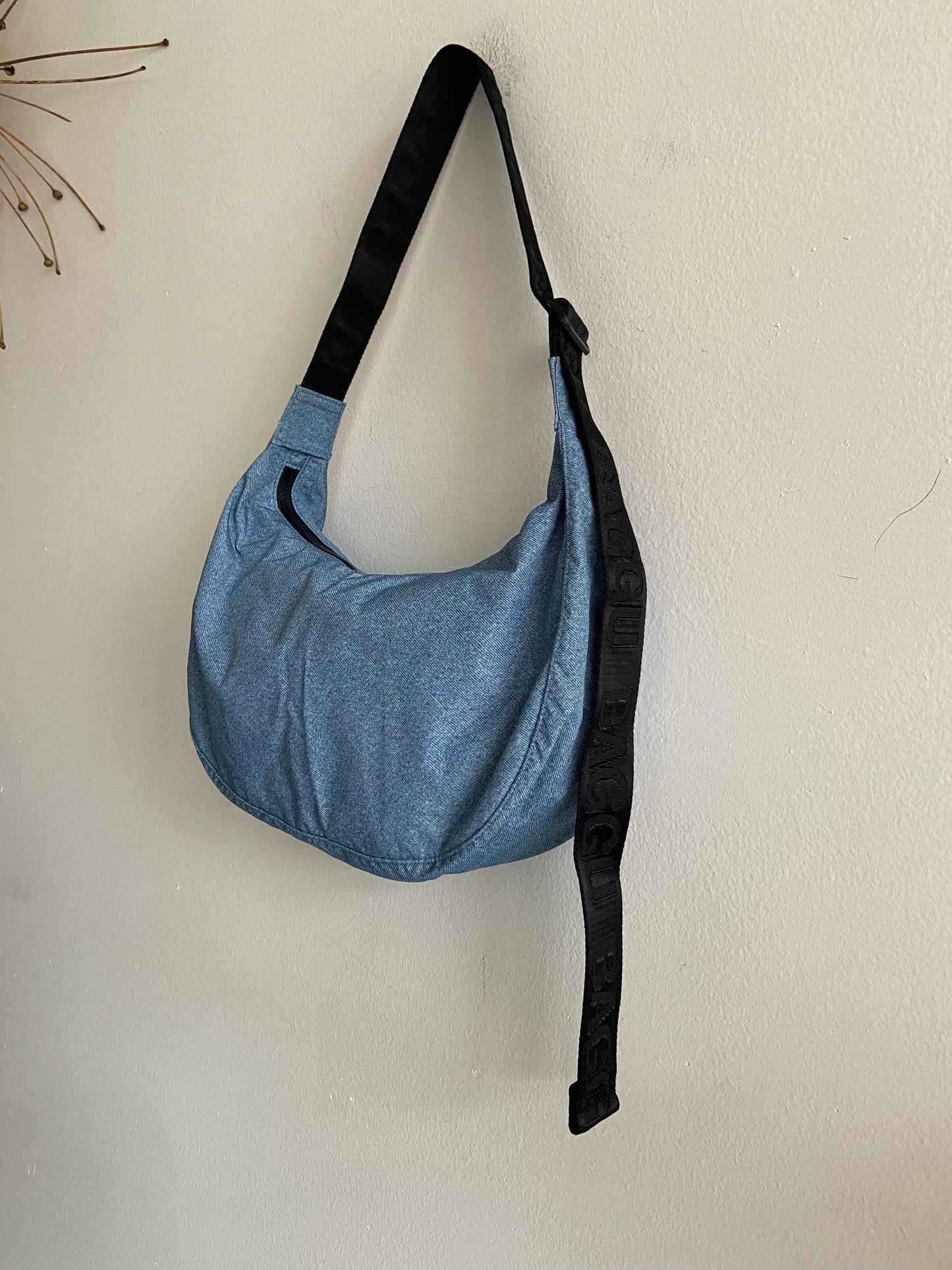 Baggu nylon crescent bag digital denim