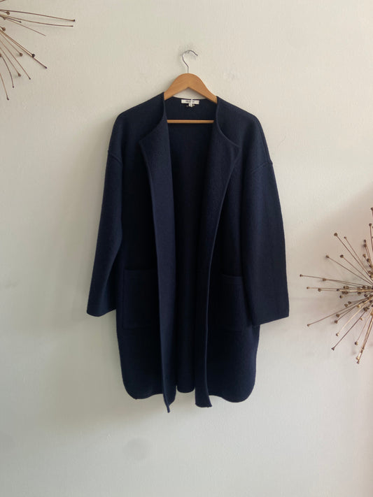 Navy long wool sweater SS 1-3