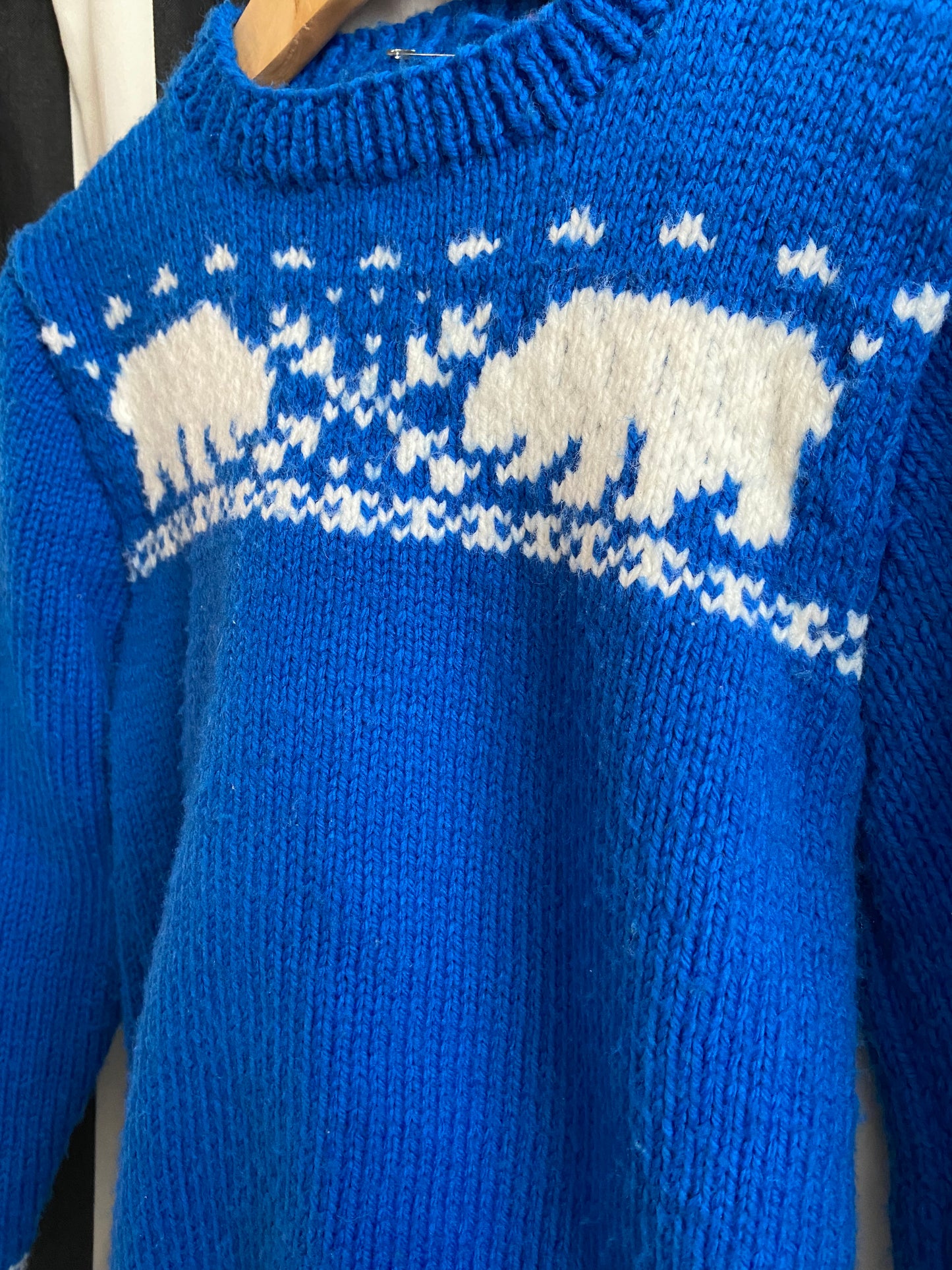 Little.Ones blue sweater with polar bears