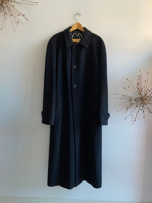 Black cashmere and wool long coat SS 3