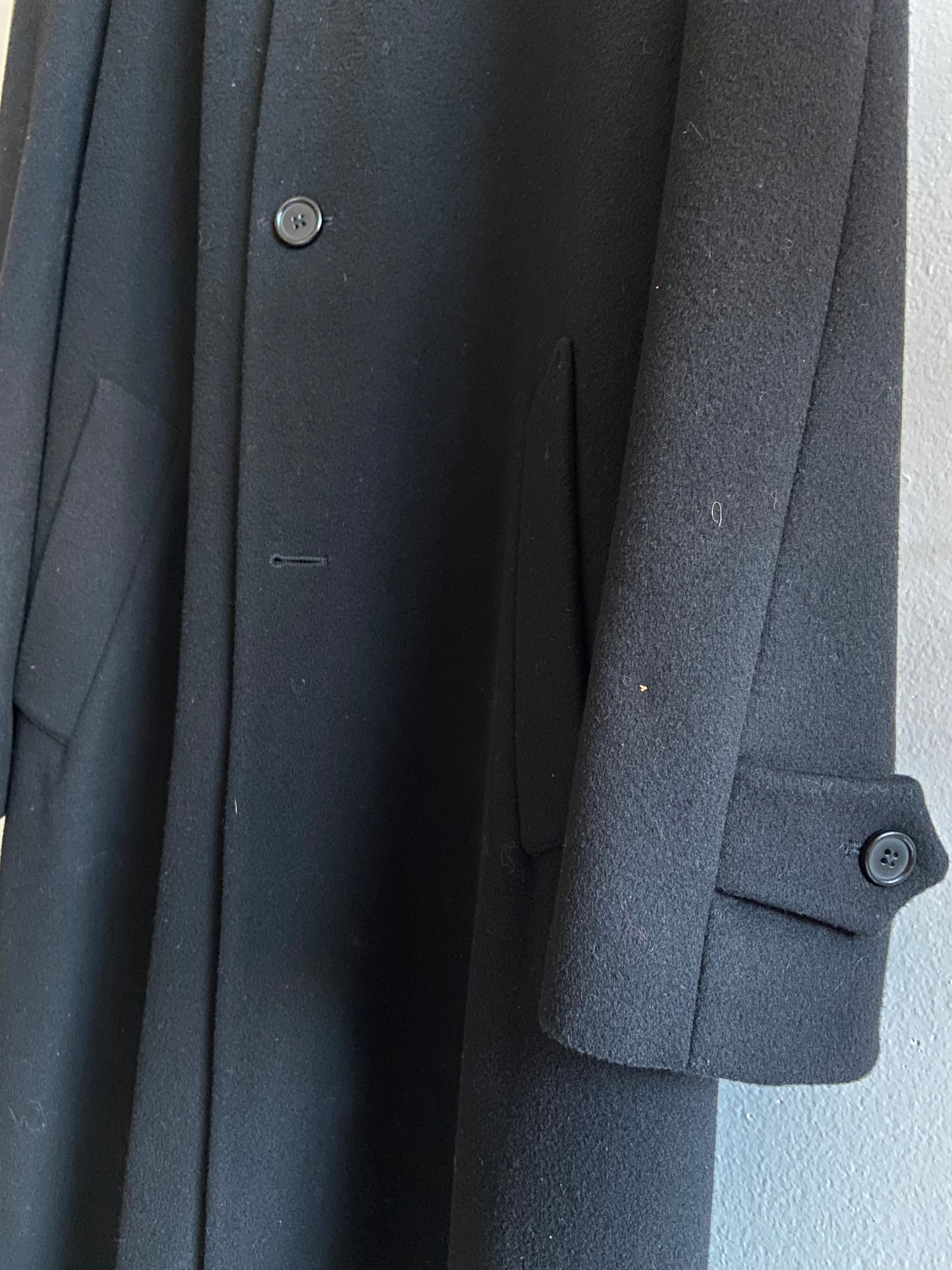 Black cashmere and wool long coat SS 3