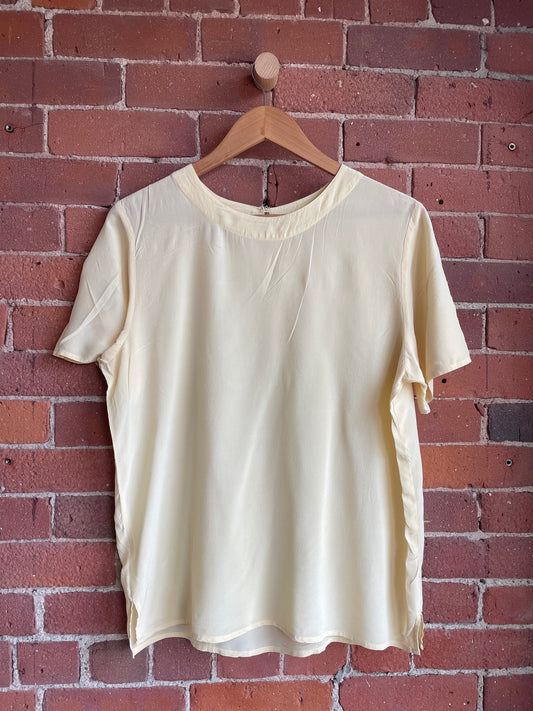 Vintage Silk Light Yellow Top SS2