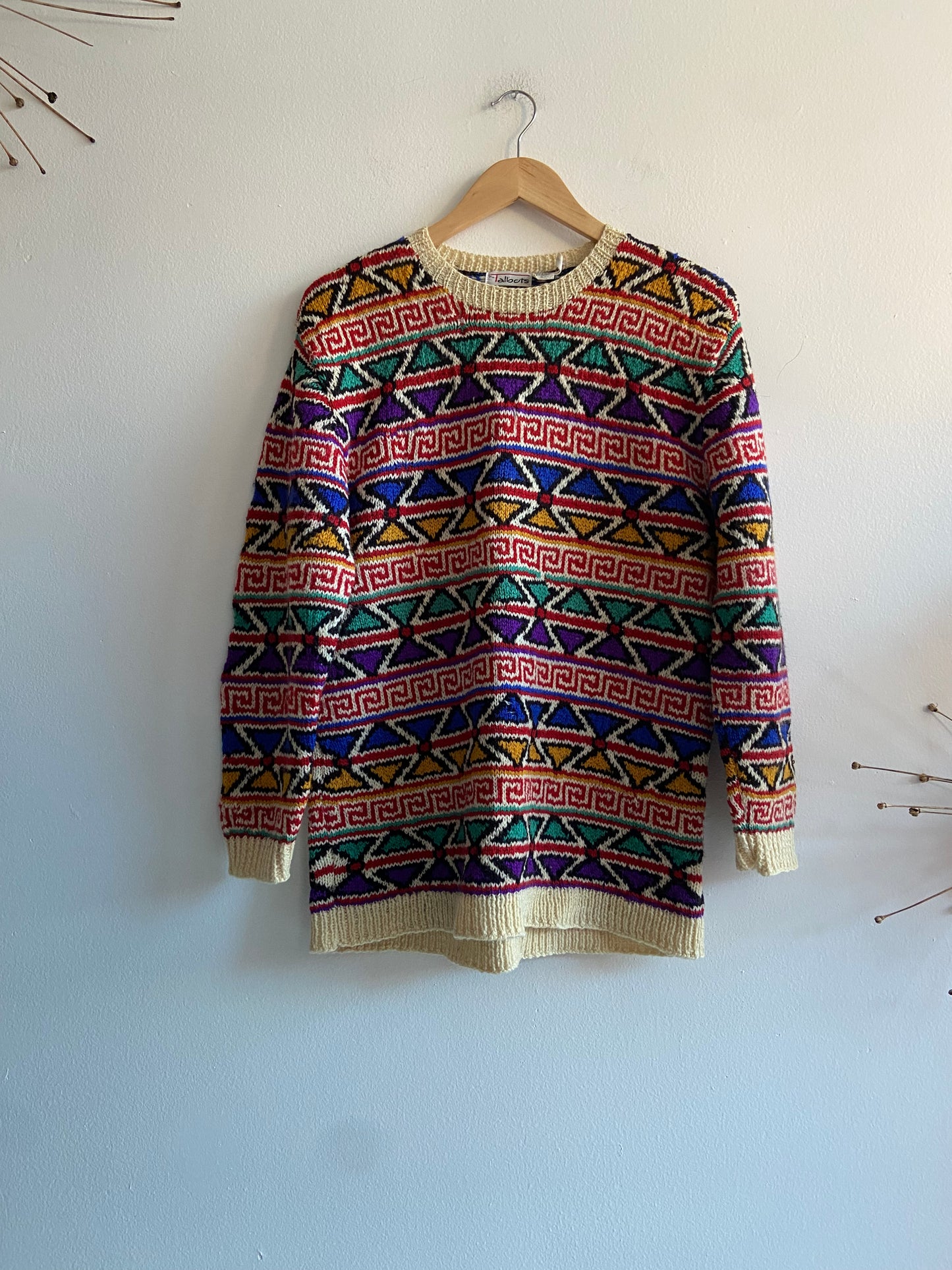 Vintage geometric wool sweater SS 1-3