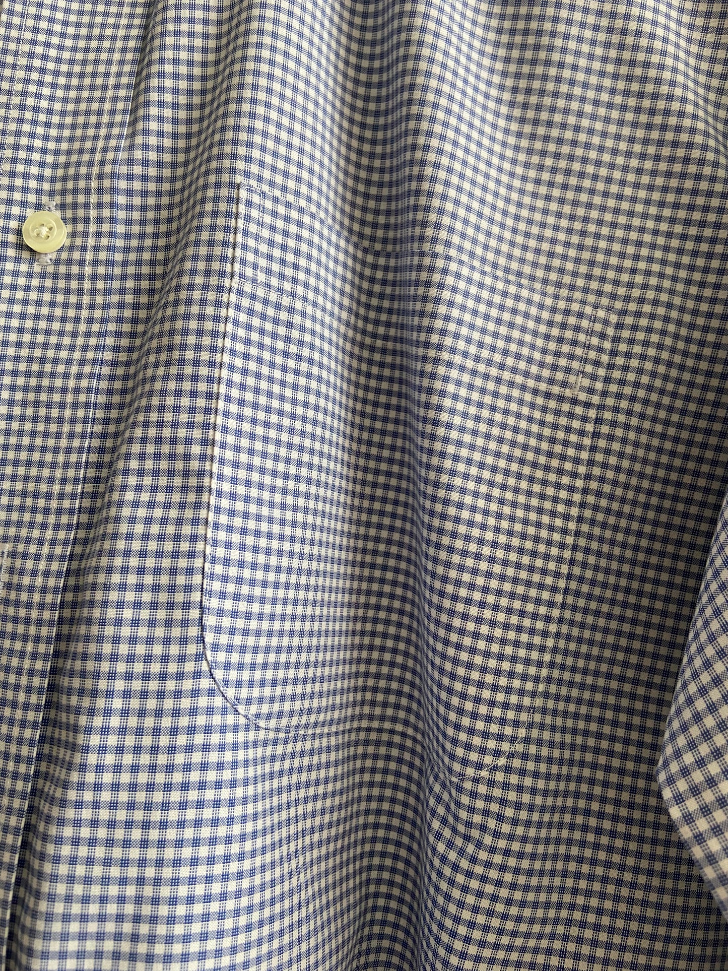 Brooks Brothers navy and white check button-up SS 1-3