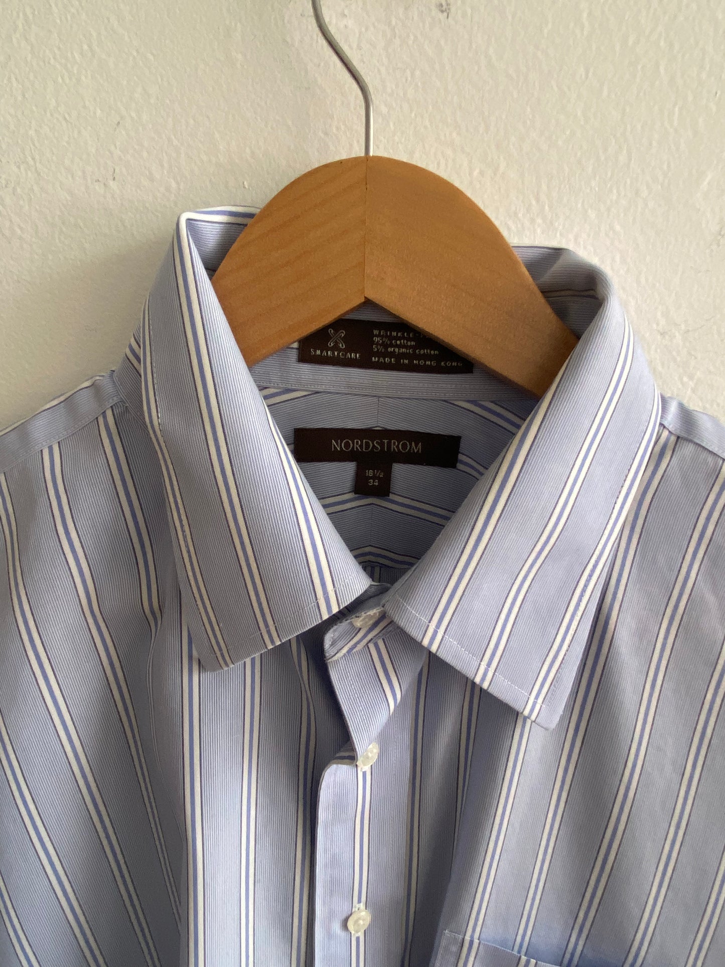 Navy and blue vertical pinstripe button-up SS 1-3