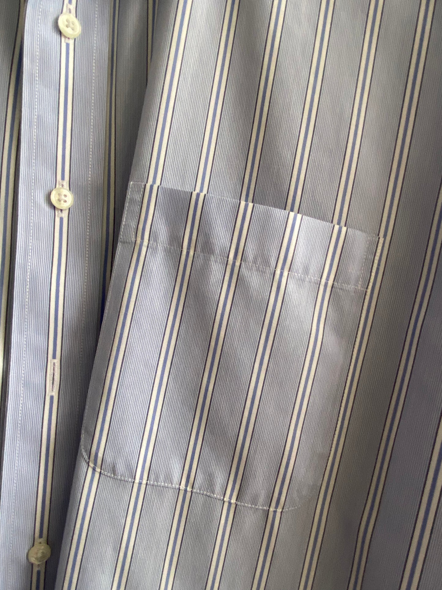 Navy and blue vertical pinstripe button-up SS 1-3