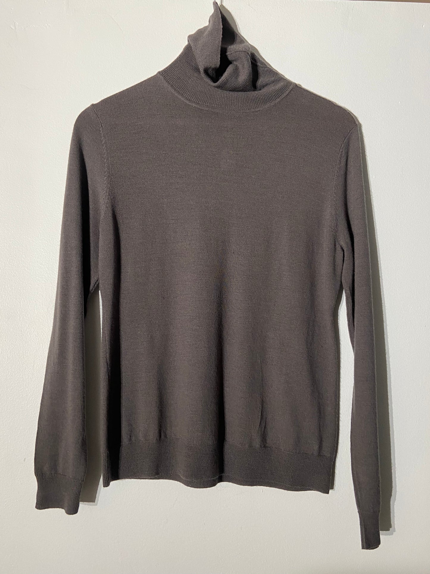 Grey merino wool turtleneck sweater SS 1-2