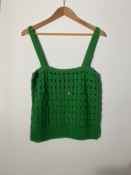 Green crochet spaghetti-srap top SS 1-2