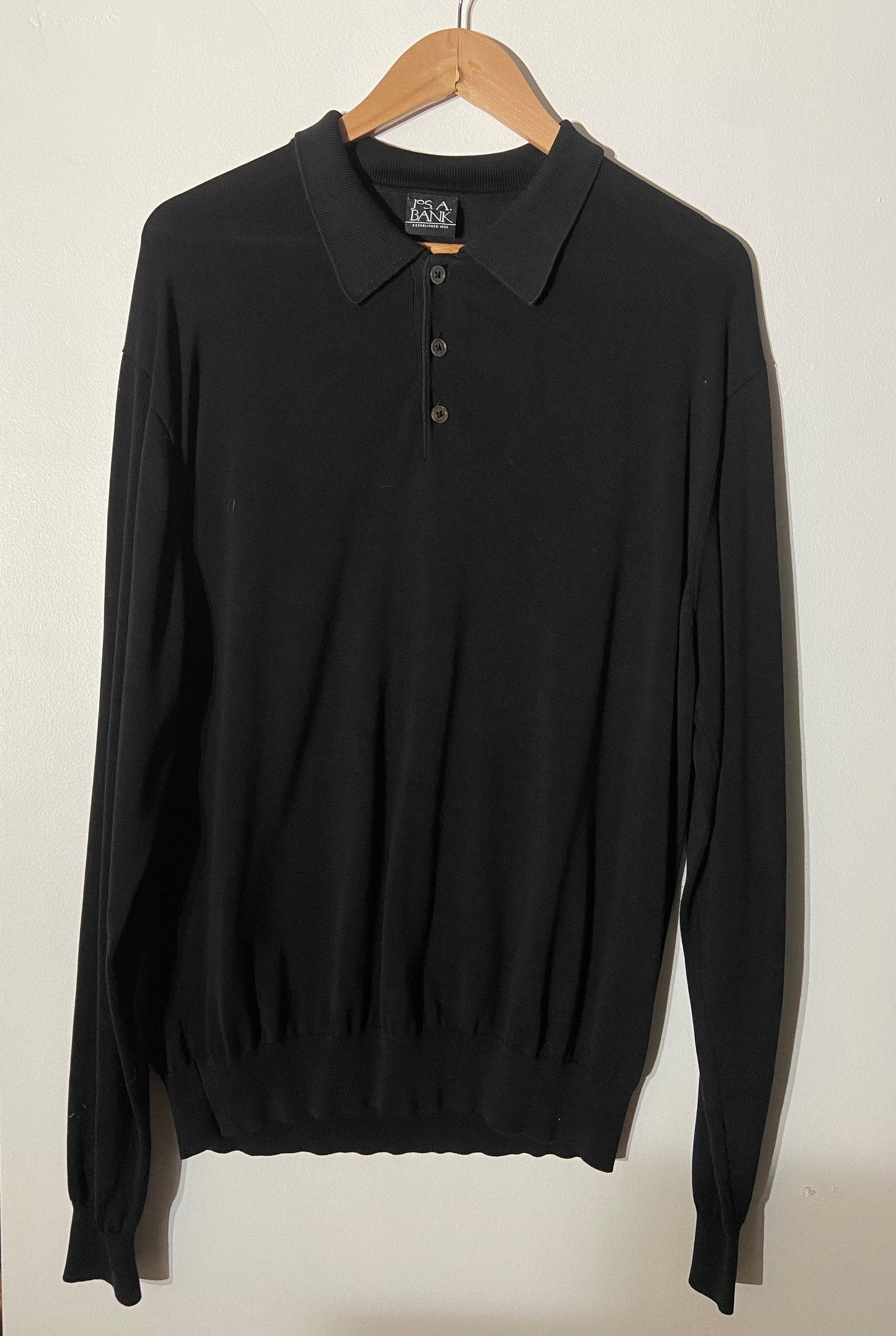 Black collared silk sweater SS 3