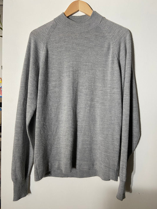 Soft grey acrylic mock neck sweater SS 1-3