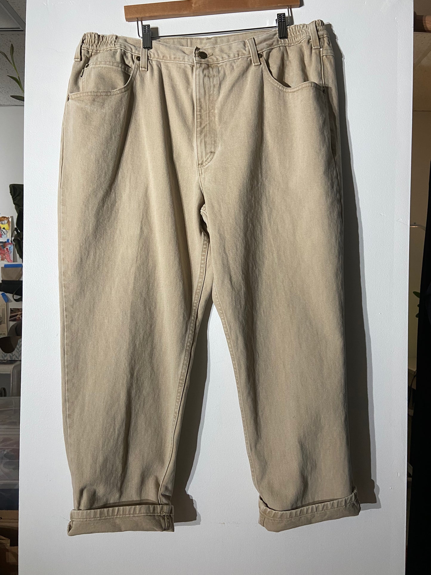 L.L. Bean tan denim pants SS 3