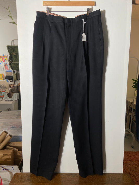 Vintage dress slacks black pinstripe SS 2