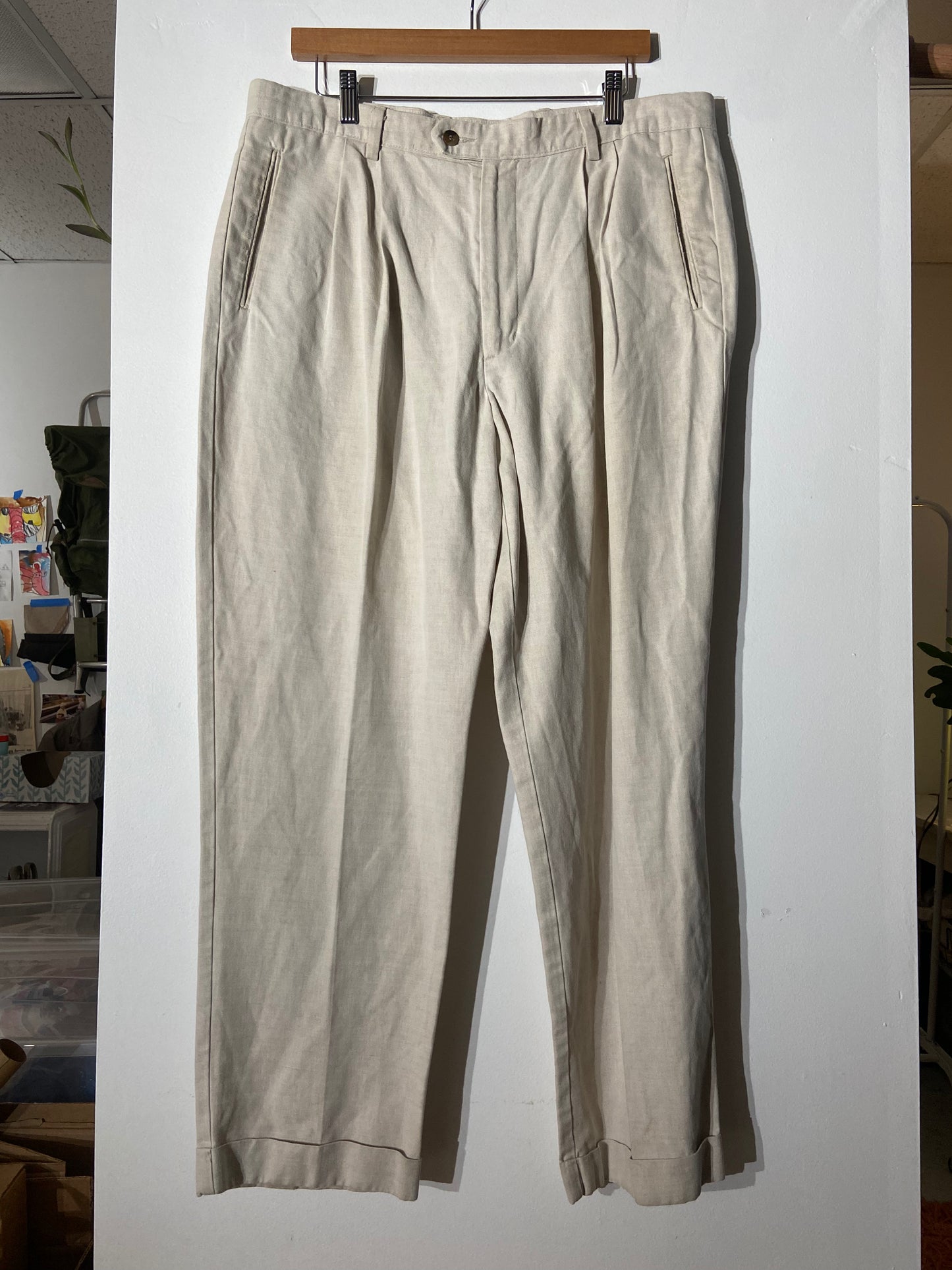 Light cream linen trousers SS 2-3