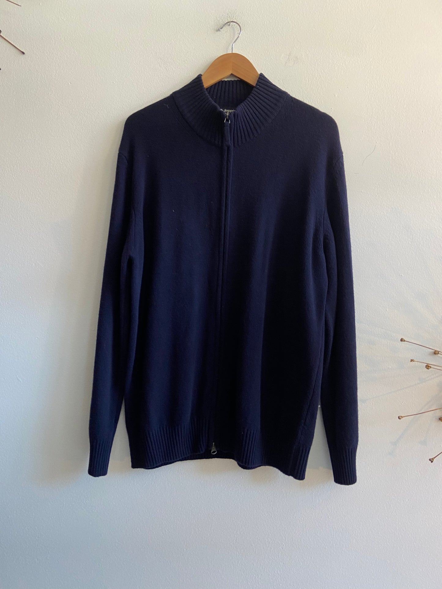 Navy wool zip up sweater SS 1-3