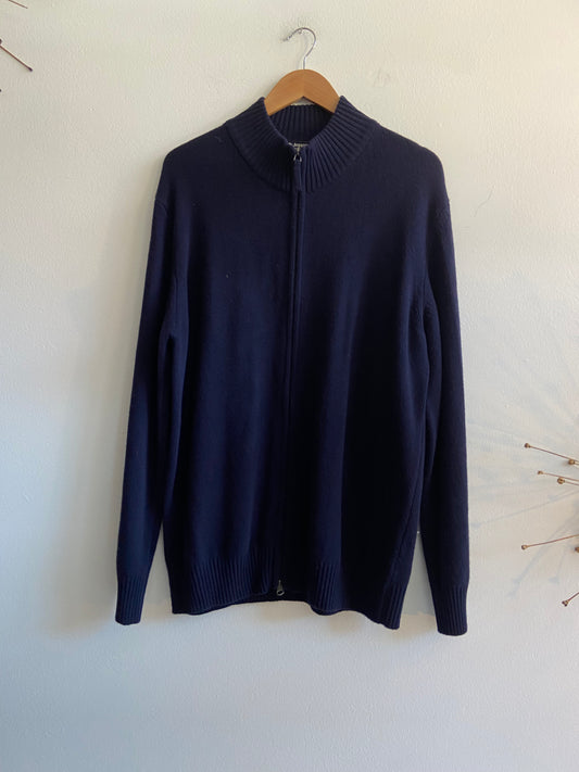 Navy wool zip up sweater SS 1-3