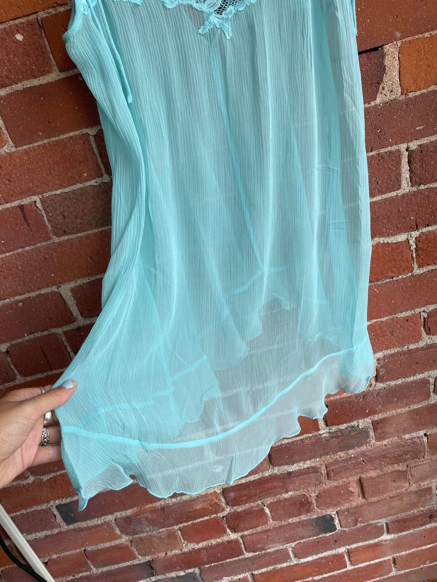 Turquoise Silk Slip SS1-2