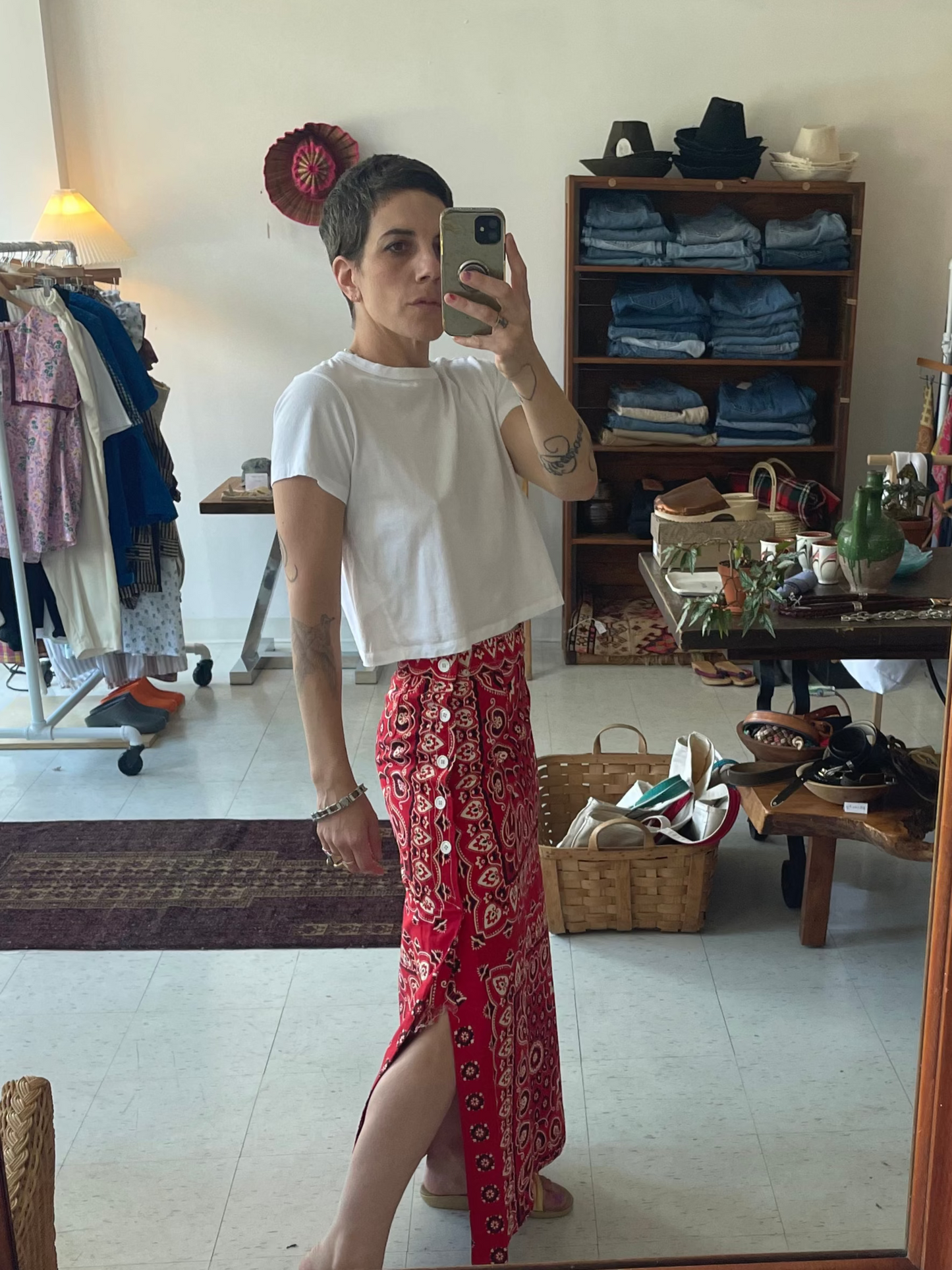 Full-Length Red Bandana Skirt SS1