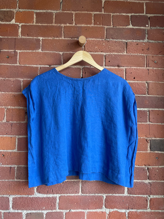 Pamut Blue Linen Top SS1-2