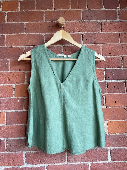 Pamut Green Linen Tank SS1